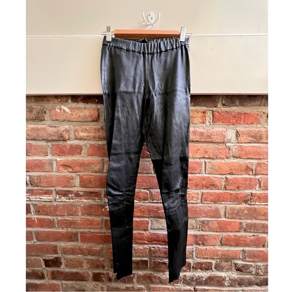 ZINGA Navy Leather Leggings